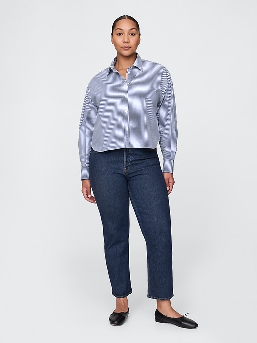 high rise cheeky straight jeans