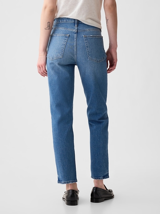 high rise cheeky straight jeans