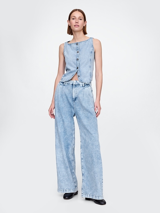 365 high rise ultrasoft plissee-denimhose