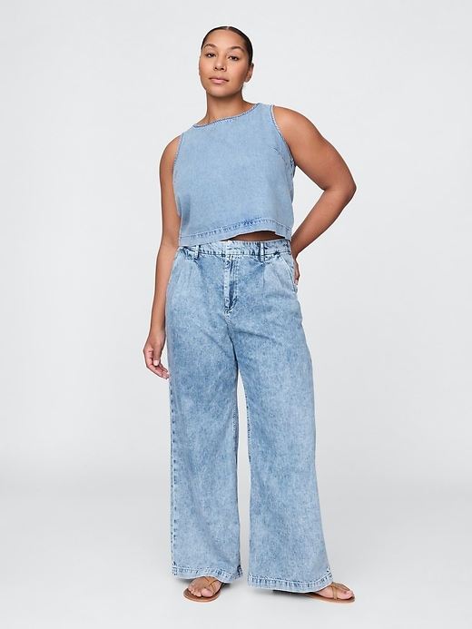 365 high rise ultrasoft plissee-denimhose