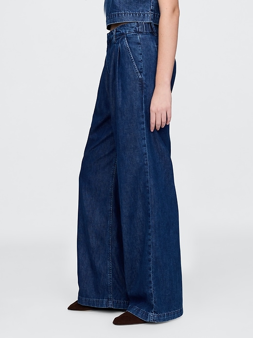 365 high rise ultrasoft denim plisseehose
