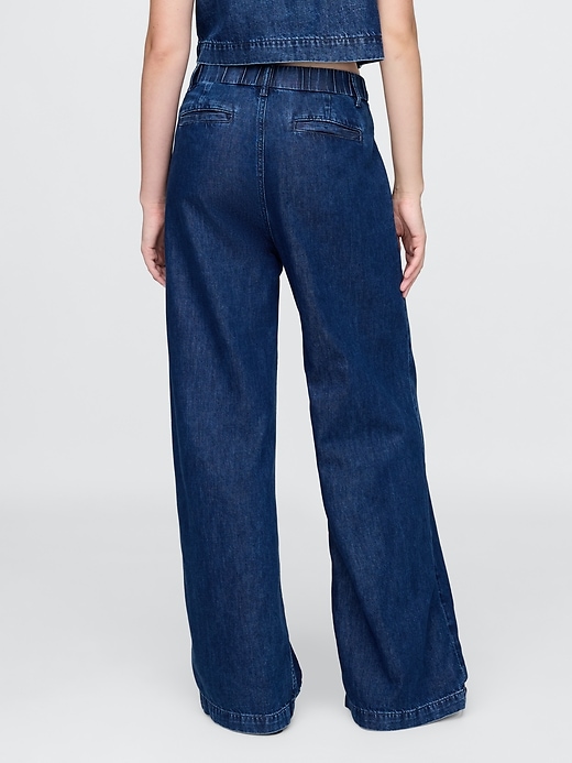 365 high rise ultrasoft denim plisseehose