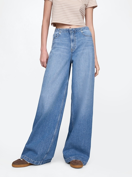 ultrasoft baggy jeans mit mittelhohem bund