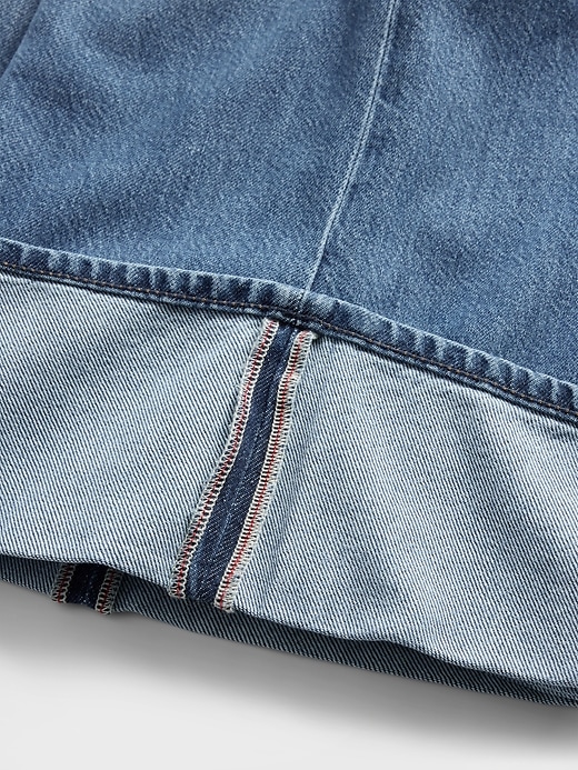 ultraweiche mittelhoch geschnittene baggy-jeans mit bündchen und umschlag