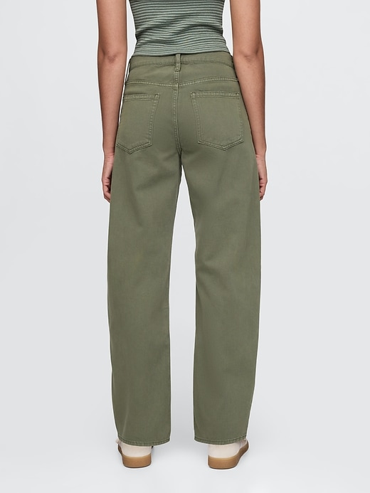 high rise barrel jeans