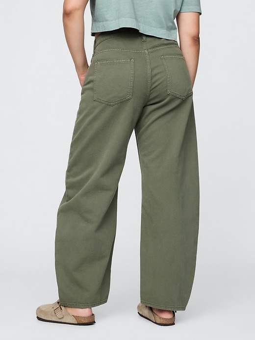 high rise barrel jeans