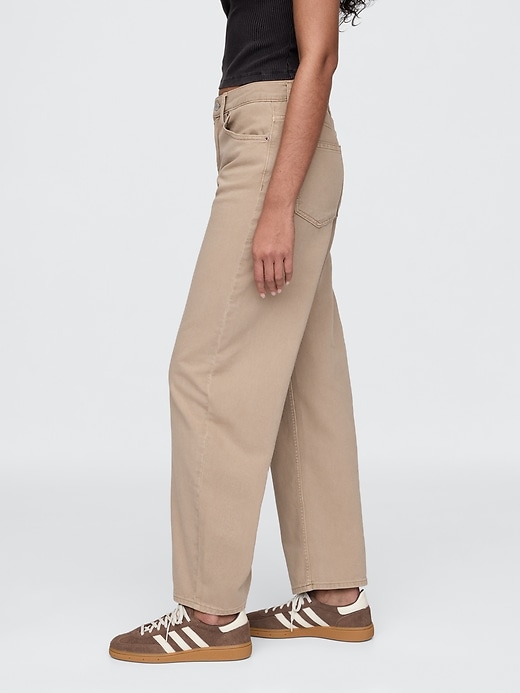 high rise barrel jeans