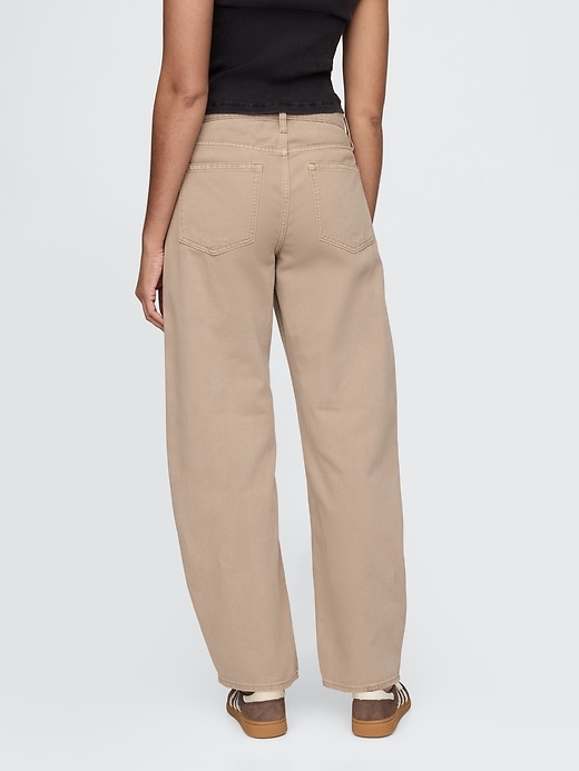 high rise barrel jeans