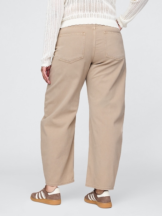 high rise barrel jeans