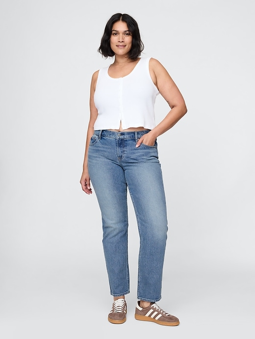 hüftjeans im 90er-jahre-stil schmal geschnitten gerade geschnitten