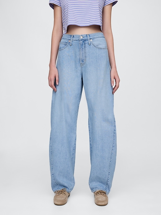 high rise ultrasoft barrel jeans