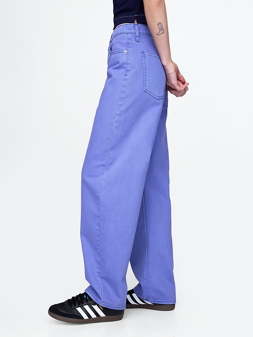 high rise barrel jeans