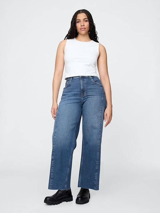 high rise stride wide-leg ankle jeans