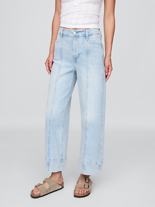high rise stride wide-leg ankle jeans