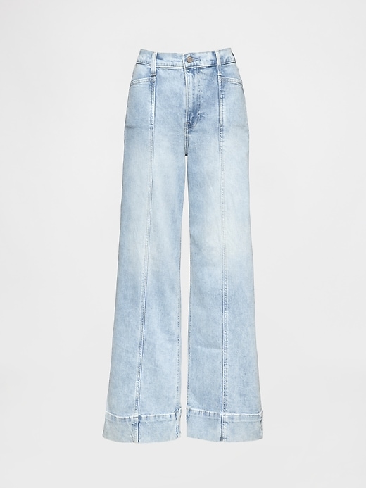 high rise stride wide-leg ankle jeans