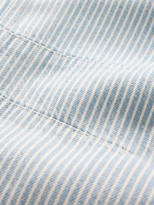 mid rise ultrasoft denim stripe easy horseshoe jeans