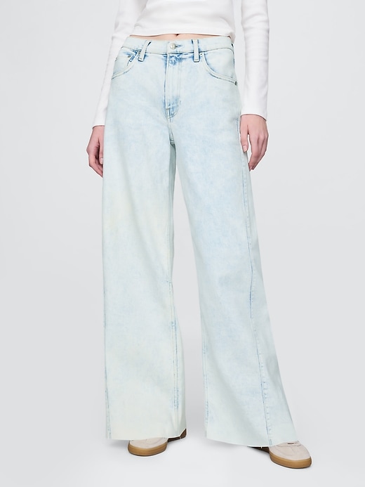 high rise stride wide-leg jeans