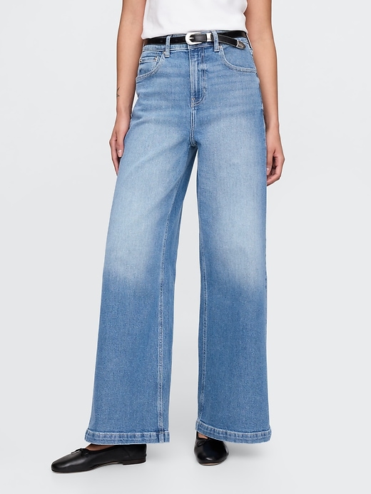 extra high rise stride wide-leg jeans