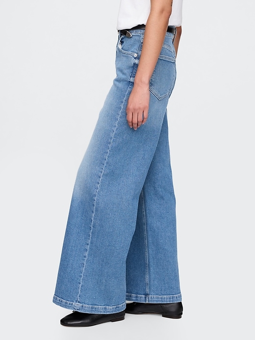 extra high rise stride wide-leg jeans