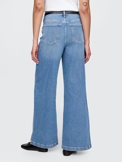 extra high rise stride wide-leg jeans