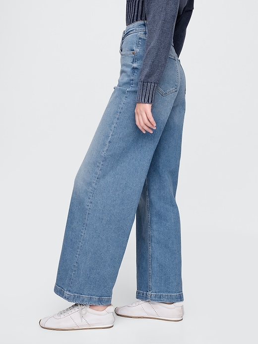 high stride wide-leg ankle jeans