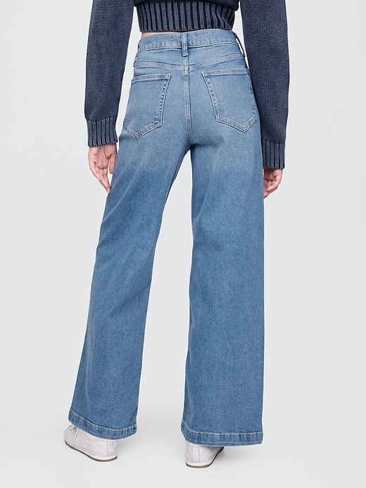 high stride wide-leg ankle jeans