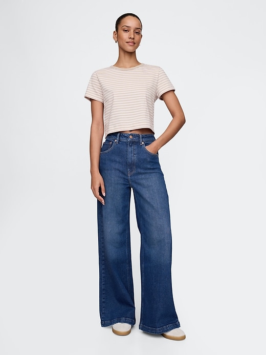 extra high rise stride wide-leg jeans