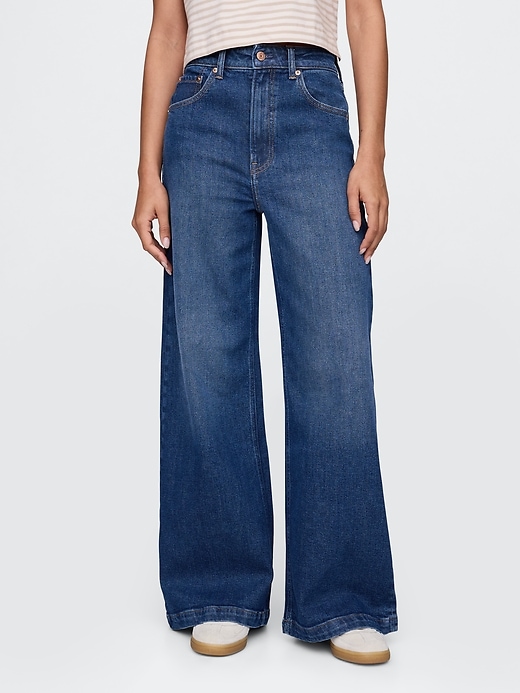 extra high rise stride wide-leg jeans
