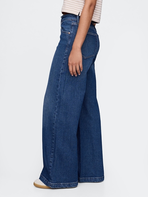 extra high rise stride wide-leg jeans