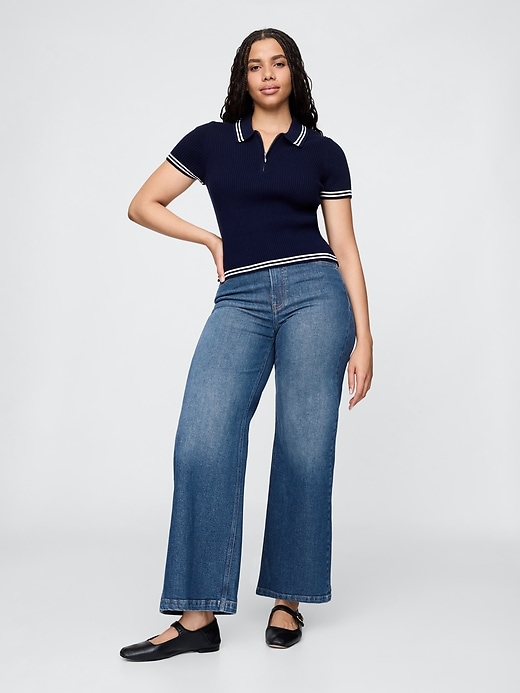 extra high rise stride wide-leg jeans
