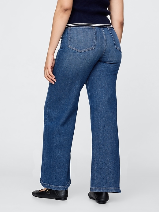 extra high rise stride wide-leg jeans