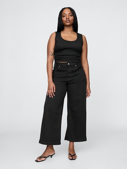 high rise stride wide-leg ankle jeans