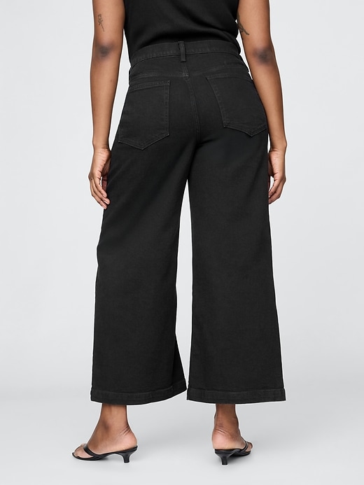 high rise stride wide-leg ankle jeans