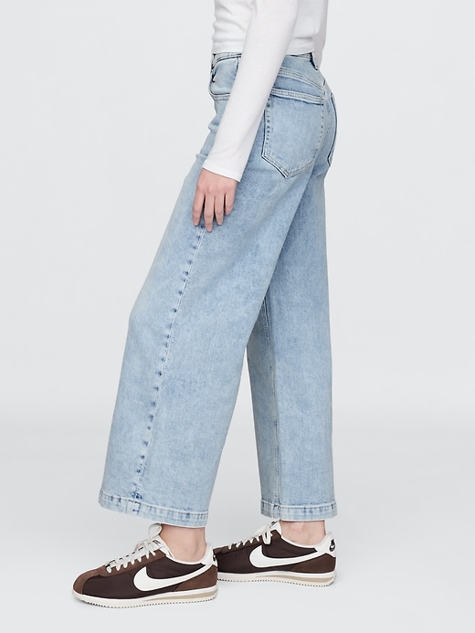 high rise stride wide-leg ankle jeans