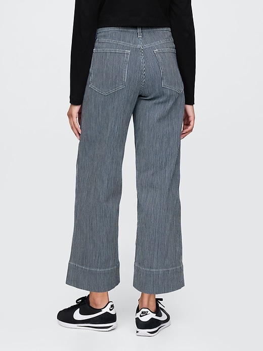 high rise stride wide-leg ankle jeans