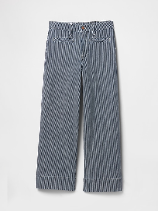 high rise stride wide-leg ankle jeans