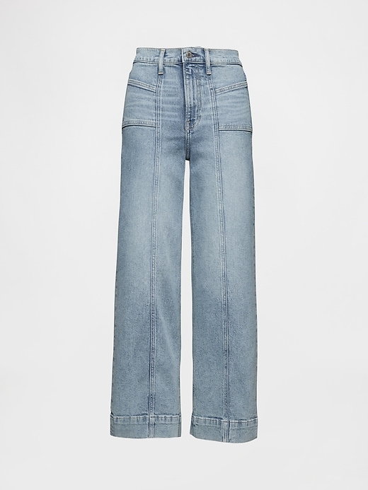 high rise stride wide-leg ankle jeans
