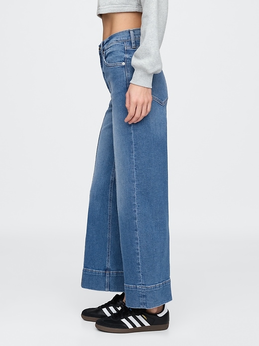 high rise stride wide-leg ankle jeans