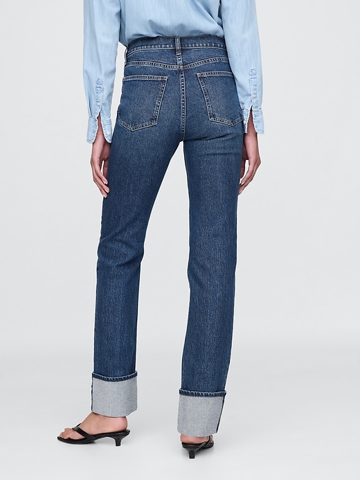 high rise cuffed 90s slim straight jeans