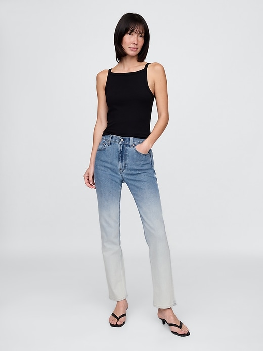 high rise ombré 90s slim straight jeans