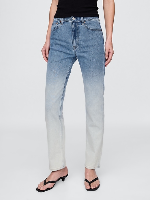 high rise ombré 90s slim straight jeans