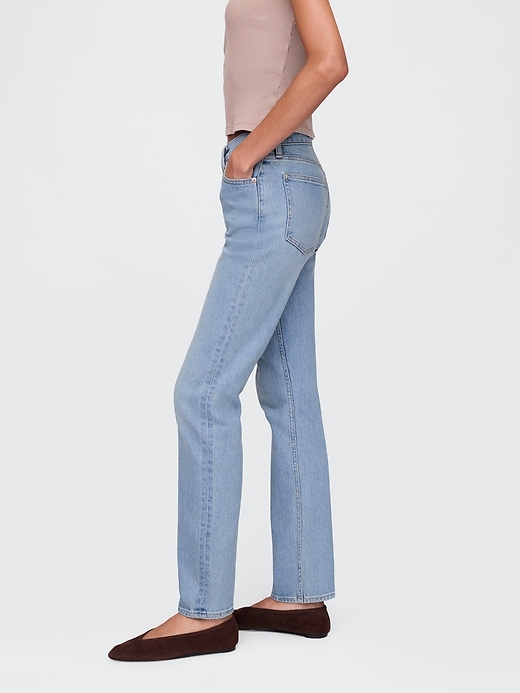 high rise crossover 90s slim straight jeans