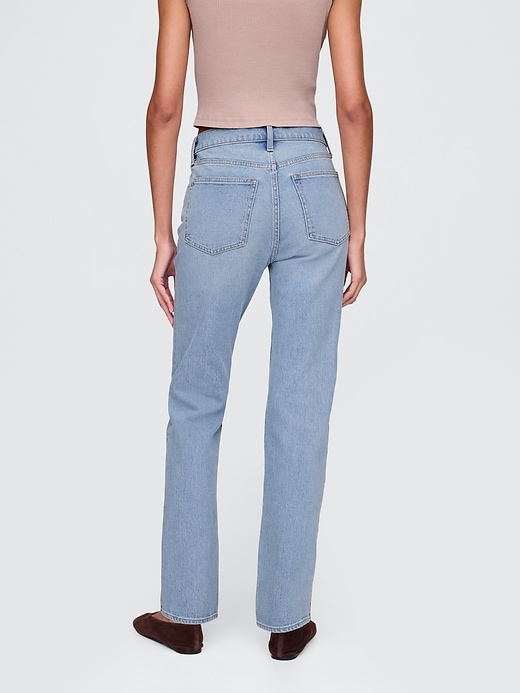 high rise crossover 90s slim straight jeans