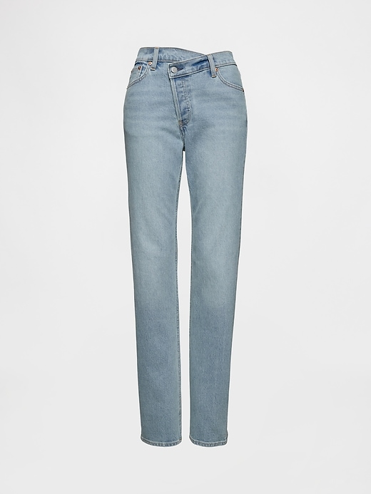high rise crossover 90s slim straight jeans