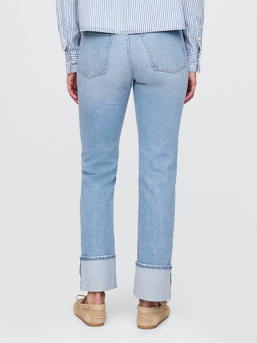high rise cuffed 90s slim straight jeans