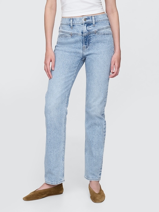 high rise western 90s slim straight jeans