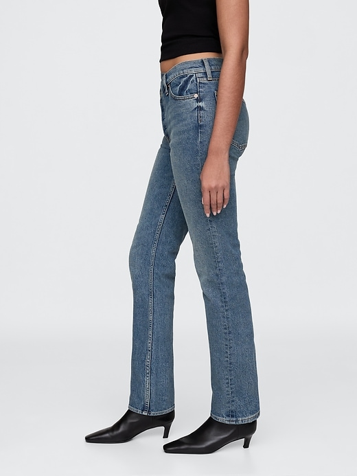 high rise crossover 90s slim straight jeans