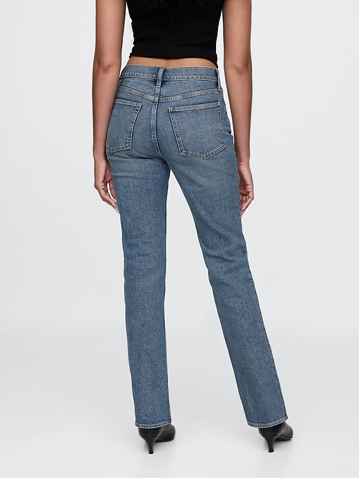 high rise crossover 90s slim straight jeans