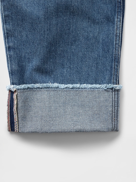 high rise cuffed barrel jeans