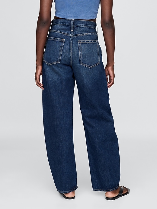 high rise barrel jeans
